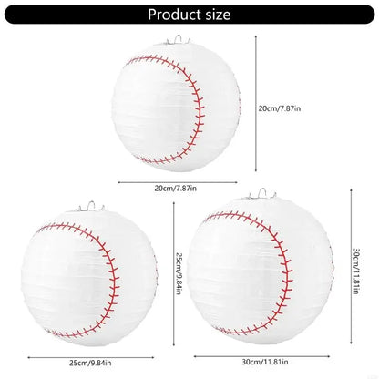 6 Peças lanternas de papel esportivas 20,32 cm beisebol basquete futebol esportes
