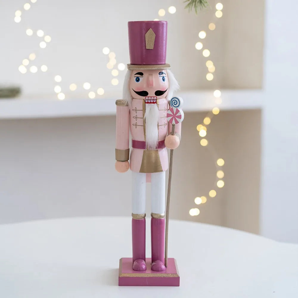 Quebra-nozes de Natal Enfeite de soldado de nogueira colorido de 25 cm, decoração Natal