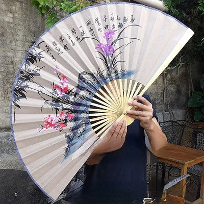 Leque Diferente De Madeira 120x220cm Bambu Branco leque de papel branco de bambu