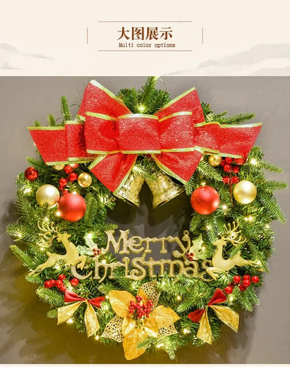 Guirlanda de Natal vermelha nevada Belas Guirlanda de natal criativa guirlanda de porta