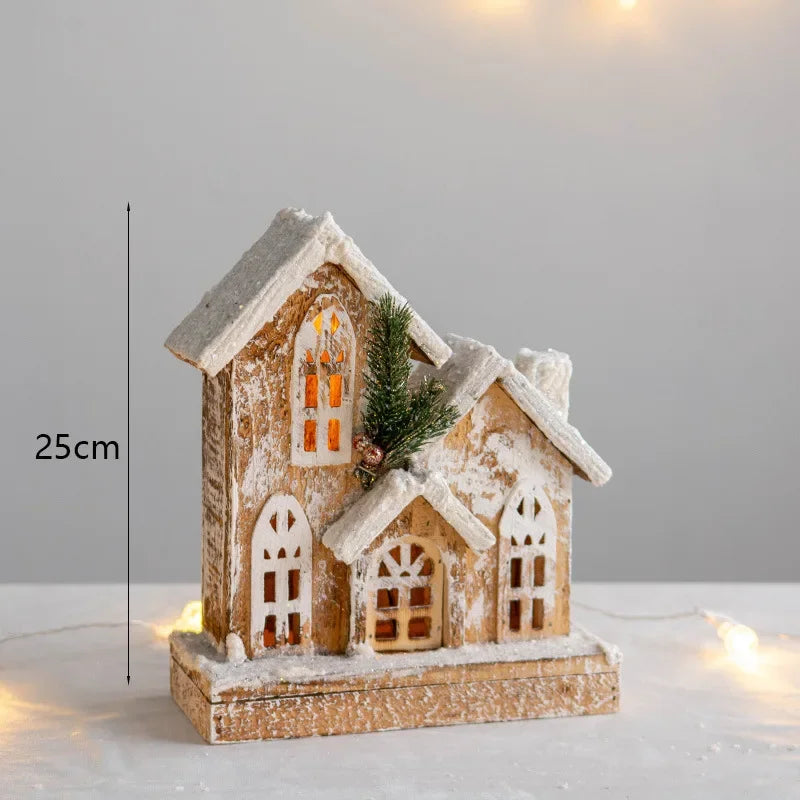 Cerca Decoração Natal Neve Pinho Decoração árvores Natal | Portão árvore natal madeira