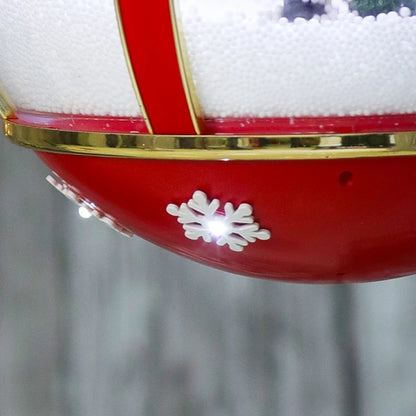 Globo de Neve Suspenso Musical com LED Também Conhecido como Bola de Natal Gigante com Papai Noel