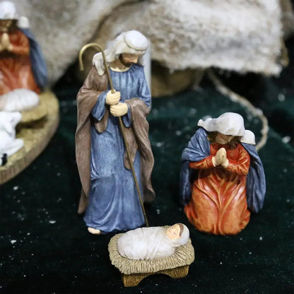 Estátuas Religiosas de Natal Cristo Natividade Estável de Natal, Manjedoura Estátuas