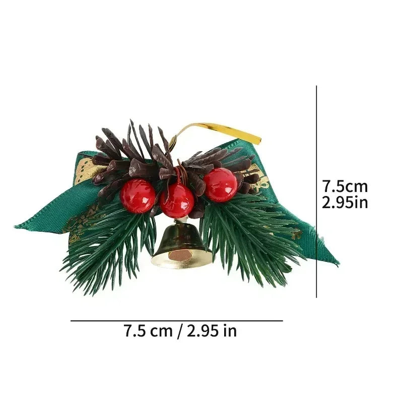 Sinos Mini Patrióticos de Natal para Porta e Árvore Sino de Natal dourado e Vermelho