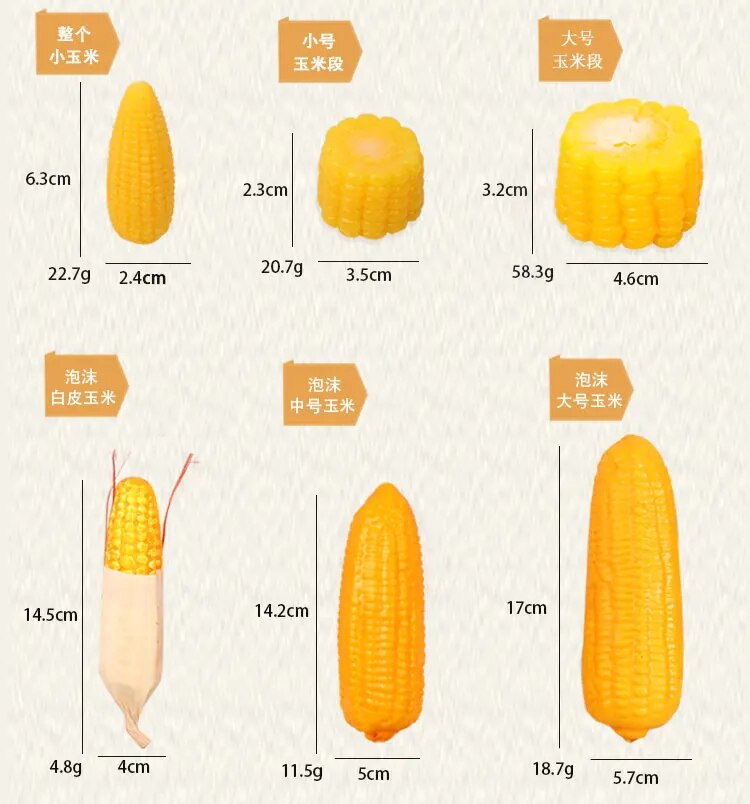 Milho Artificial 1 Peças De Milho Realista Espiga De Milho De Plástico