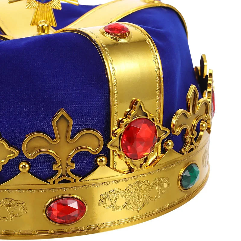 Coroa para Cabeça Festa Reinado do Masculino e Feminino Coroa Rei Rainha Festas Cosplay Bronze