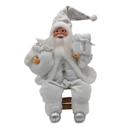 Boneco Papai Noel Casaco 30cm Enfeite Natalino Luxo Decoração Premium