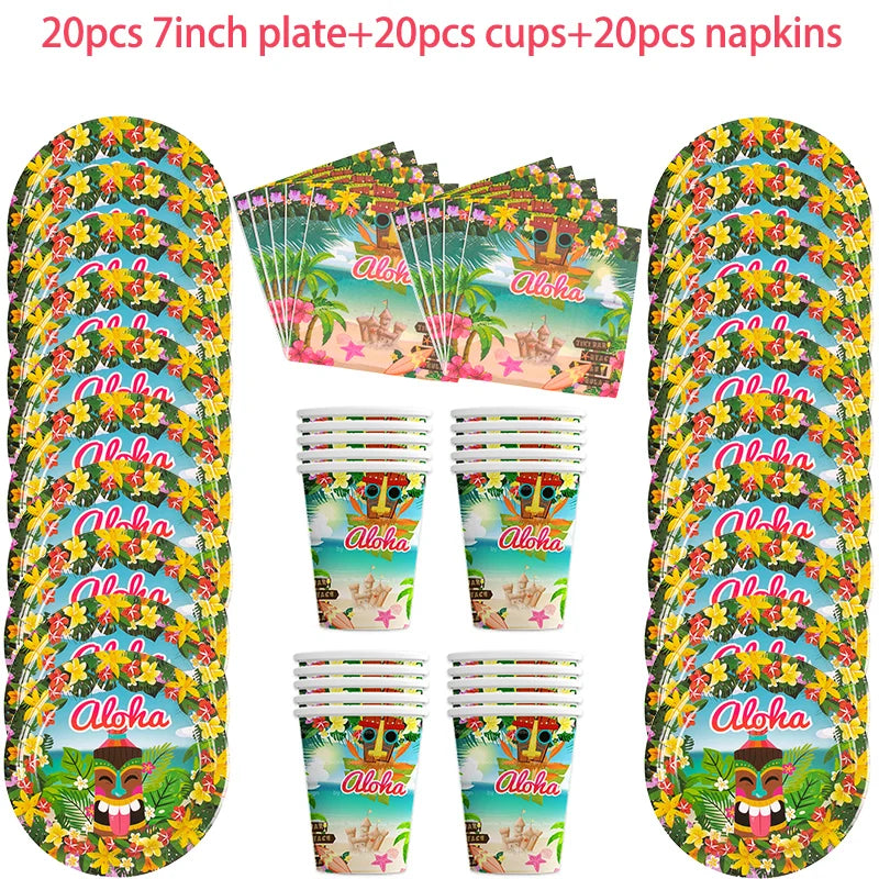 Pacote de decoração de festa havaiana Luau (159 modelos), kit de artigos de festa