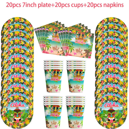 Pacote de decoração de festa havaiana Luau (159 modelos), kit de artigos de festa