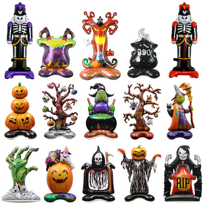 Balões grandes de Halloween Balões de esqueleto em pé Balão assustador base Balão