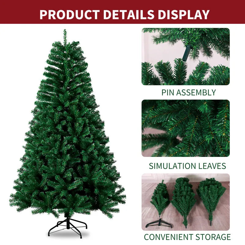 KIT Árvore de Natal 500 Galhos Pinheiro de Natal 150cm Verde
