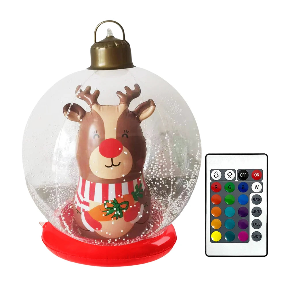 Grandes Bolas Infláveis de Natal, 24", Bola Inflável Gigante de PVC Decorada Natal e Bola