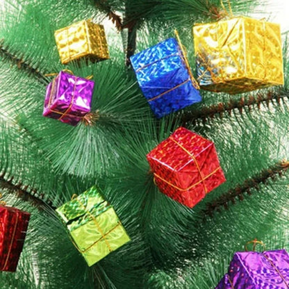 Caixas de Presente Pequenas Decoração de Árvore de Natal Cores Aleatórias 12/240 peças