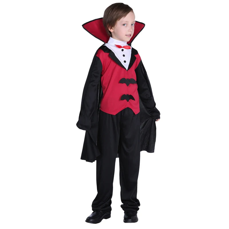 Fantasia Infantil Drácula Vampiro Halloween Cosplay + Capa