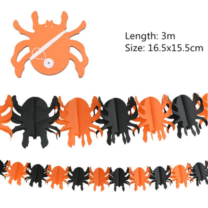 Guirlanda Sinfonia para Dia das Bruxas, 10 peças, abóbora, morcego, fantasma, aranha
