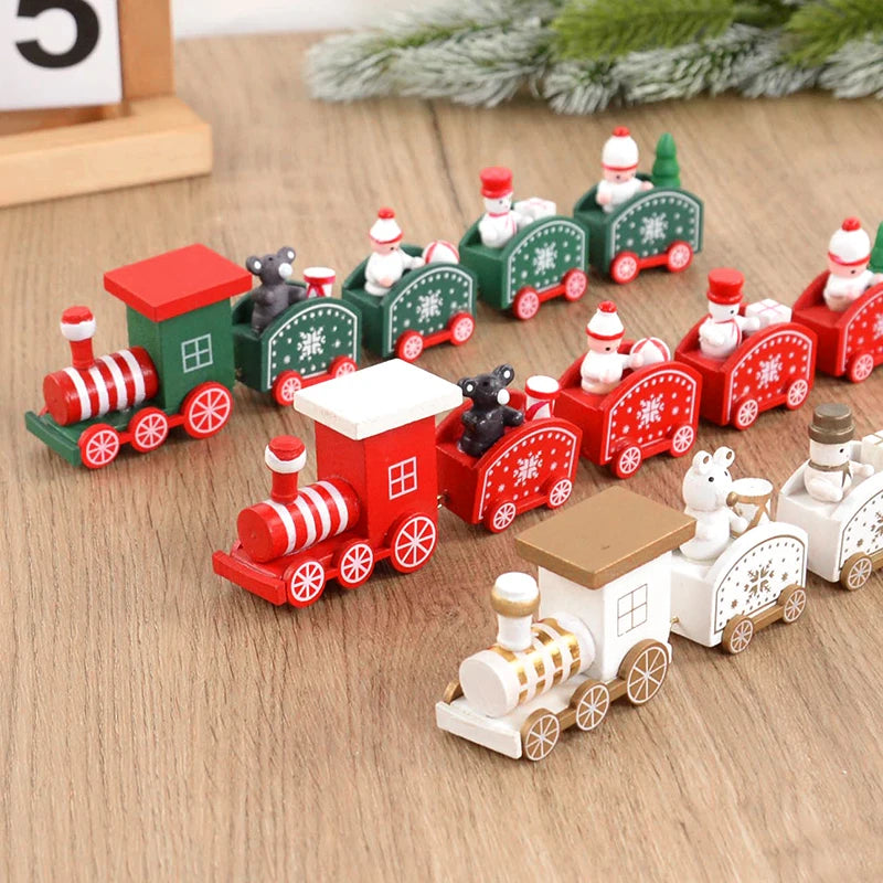 Trenzinho de Natal de Madeira Enfeite Decorativo de Mesa Mdf 25cm