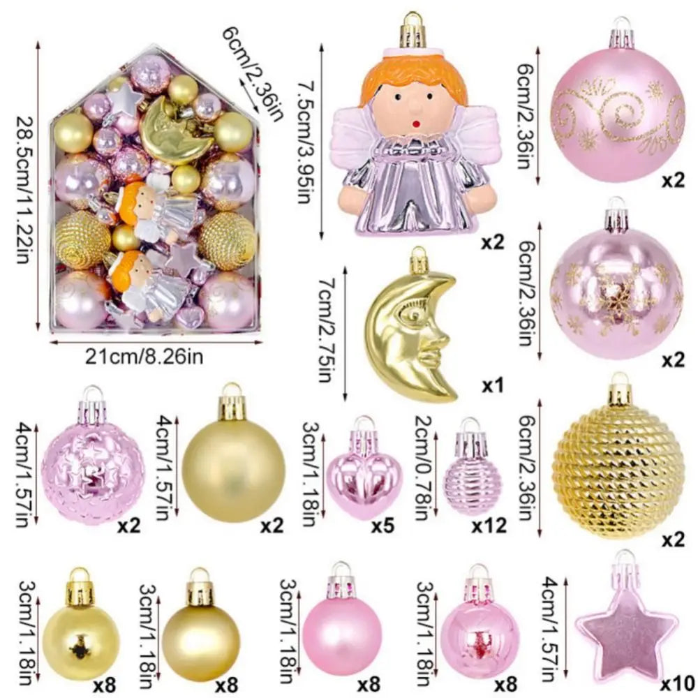 Bolas Natal Diversificados Pacote com 75 Bolas de Natal Vermelhas e Douradas Bolas Retrô