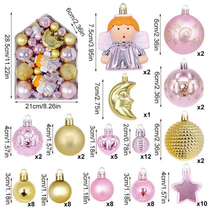 Bolas Natal Diversificados Pacote com 75 Bolas de Natal Vermelhas e Douradas Bolas Retrô
