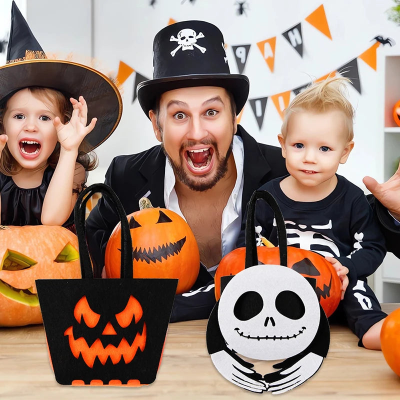 Sacolas de doces de Halloween para crianças - Sacola reutilizável de Halloween adequada
