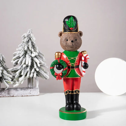 Urso quebra-nozes soldado de Natal Soldado Quebra-Nozes Estilo Urso de Madeira de Natal