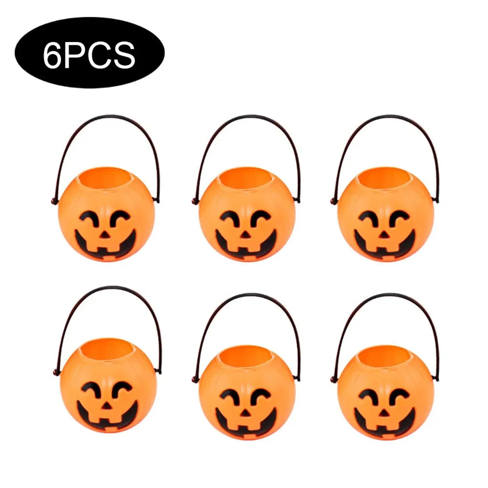 Mini caldeirão de plástico a granel com alça, 12 peças, caldeirão preto, 5 x 7 cm, balde