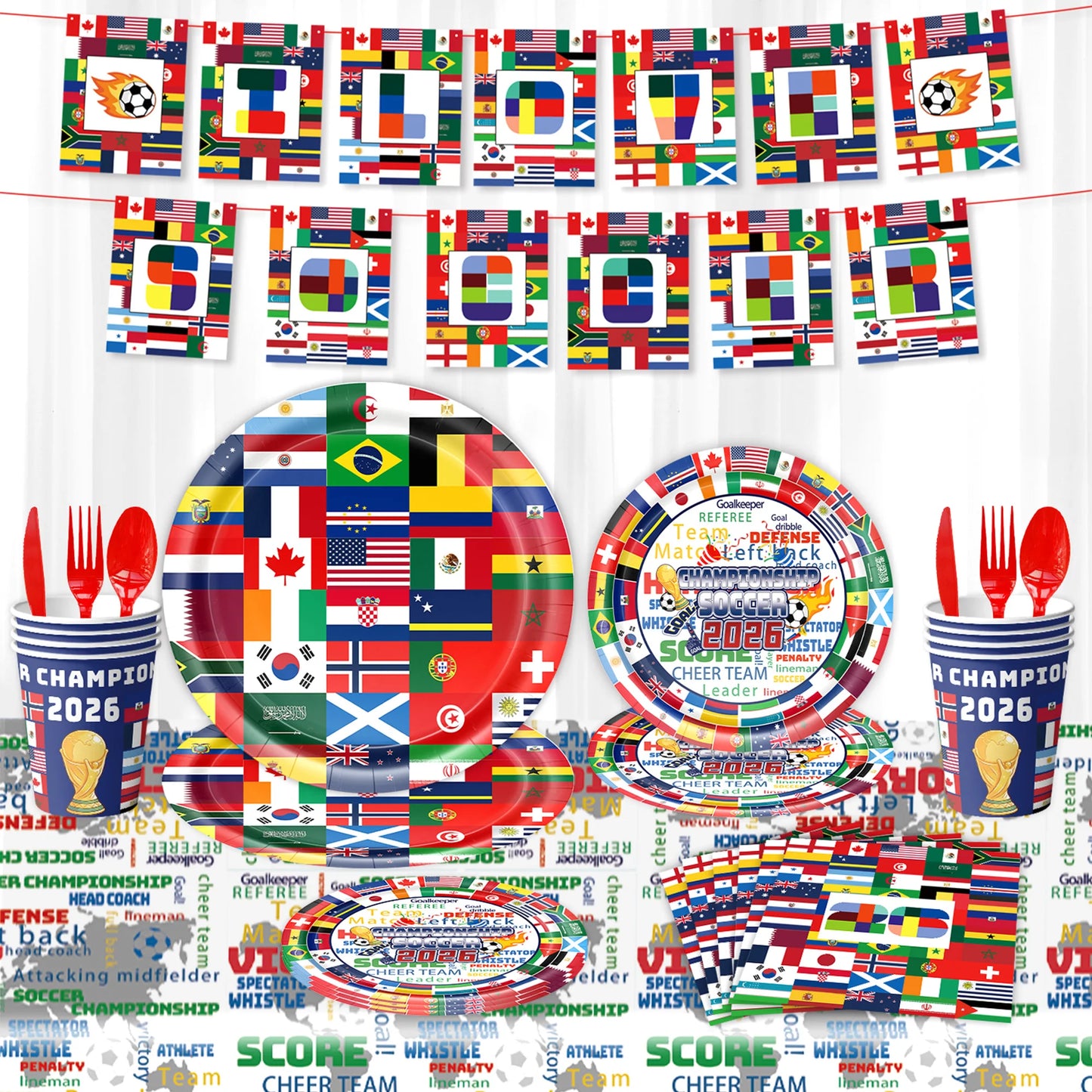 Kit Festa Pronta Brasil Copa do Mundo Decorativo Completo 30/41/116 Peças Festa colorida