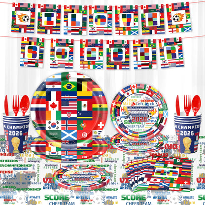 Kit Festa Pronta Brasil Copa do Mundo Decorativo Completo 30/41/116 Peças Festa colorida