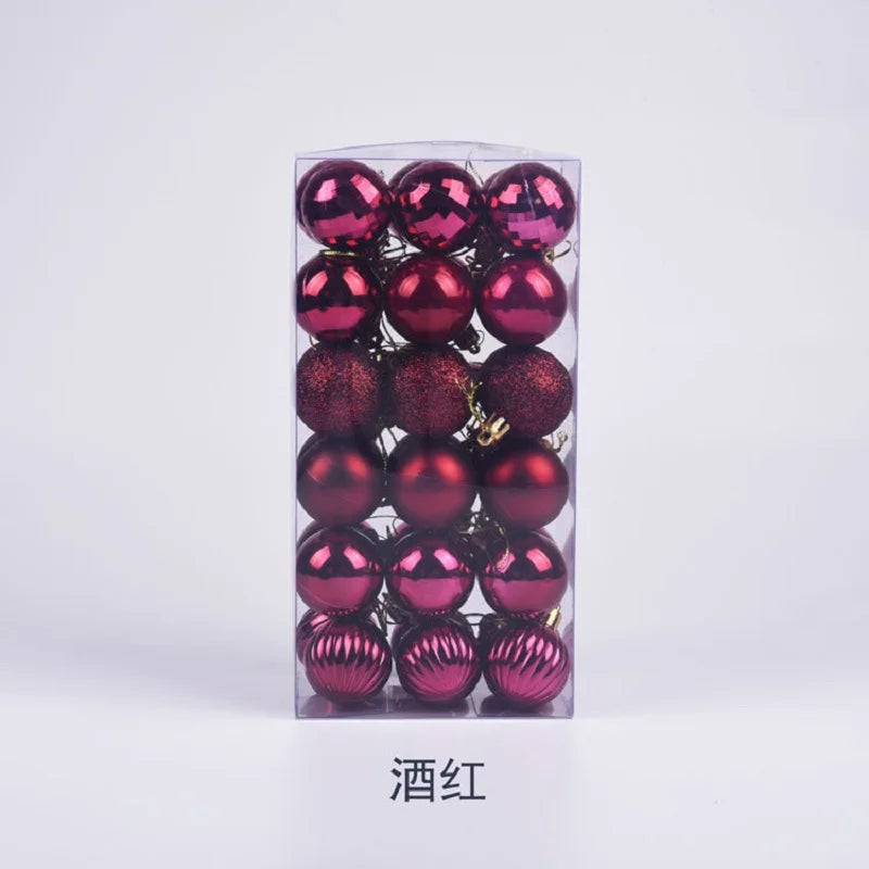 Bola de Natal conjunto de 36 peças de enfeite de árvore de Natal de 4 cm para aumentar