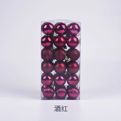 Bola de Natal conjunto de 36 peças de enfeite de árvore de Natal de 4 cm para aumentar