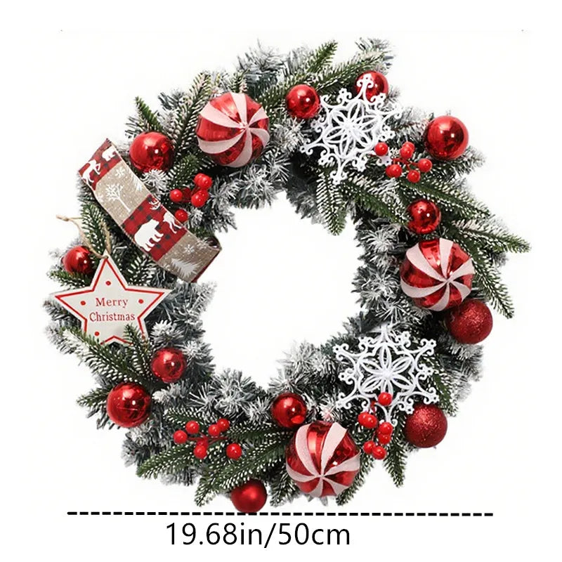 Guirlanda de Natal, guirlanda de Natal festão com laços, guirlanda de porta para paredes