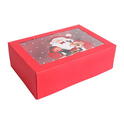 Caixa Pacote 1 Caixas de Biscoito de Natal Janela, Caixas de Presente de Papel Vermelho