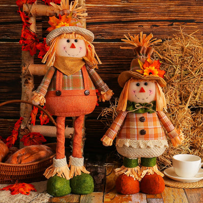 Kit Boneco Espantalho Decorativo Para Festa Junina - Januário E Lindinha 21.25 Pol./54cm