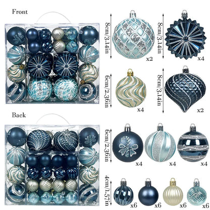 Bola de Natal 48 Peças de Enfeites de Bolas de Natal Criativos Vermelho Estilo Retrô