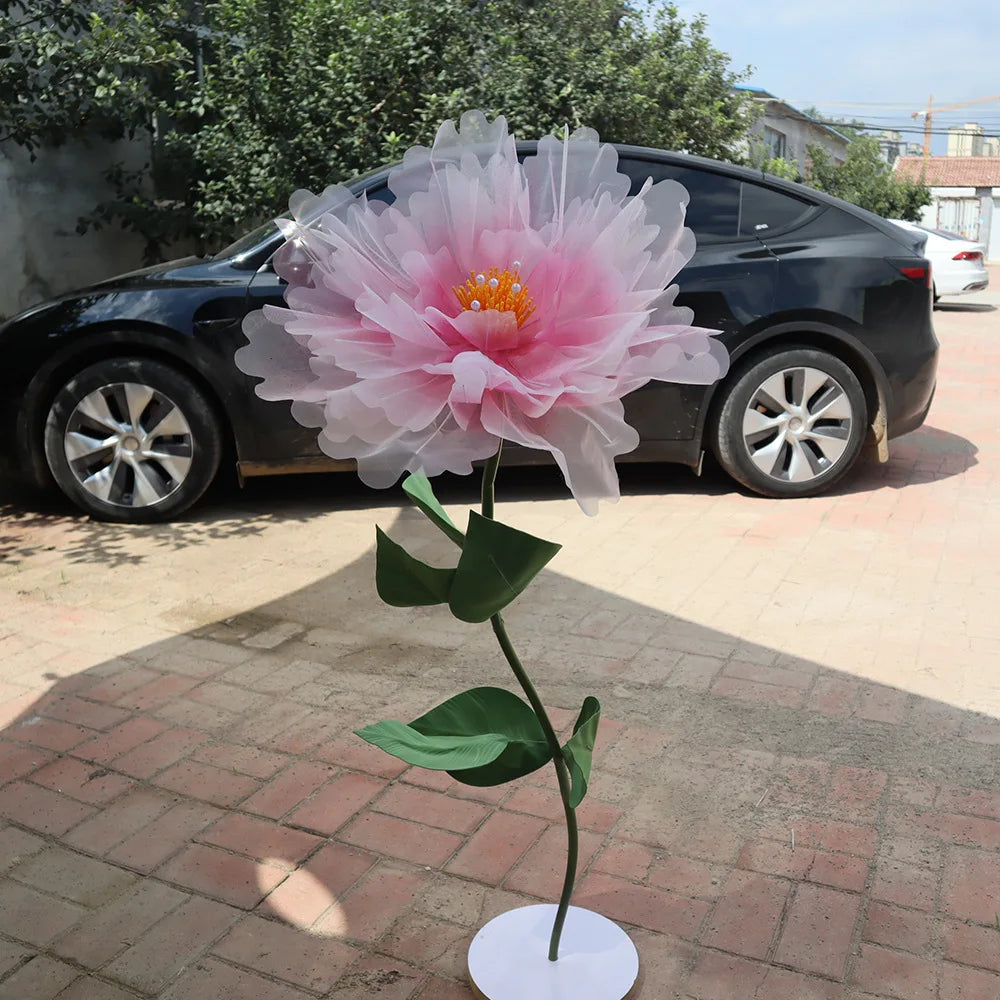 Peônia Artificial Realista , Cabeça De Flor Grande De 50 Cm , Flores Falsas Ao Ar Livre