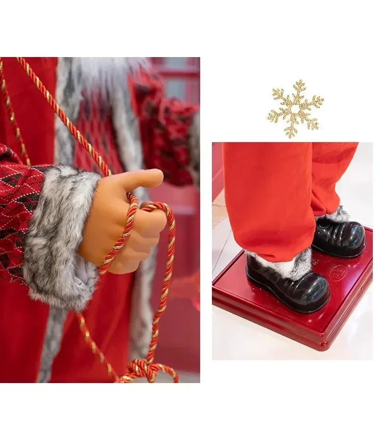 Papai Noel Dançante Animado Shopping Em Tamanho Real, Papai Noel Dançante Cantando