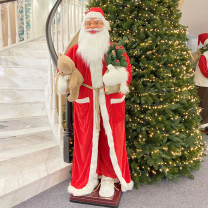 Boneco Papai Noel de Shopping Decoração 1.8 metros e Papai Noel Musical com Saxofone