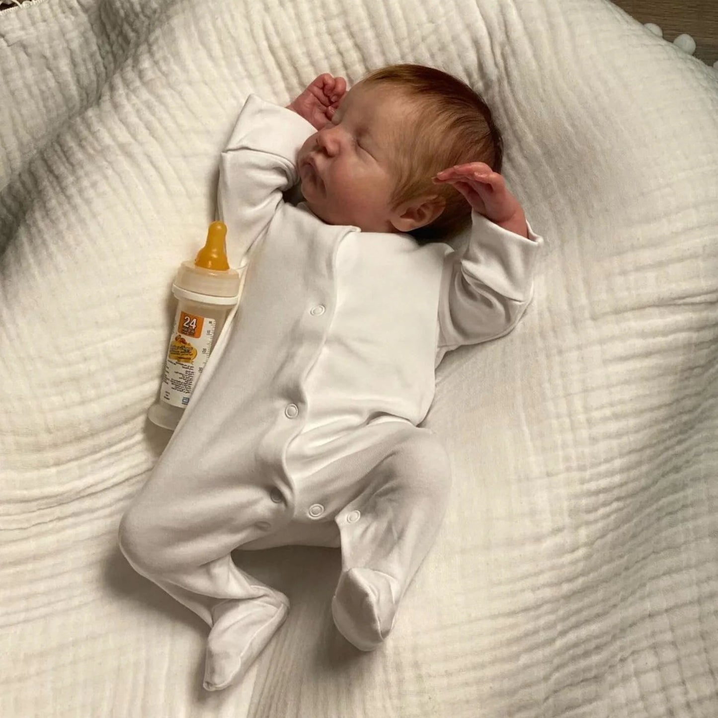 Reborn Bonecas Renascidas 19 Polegadas Bebê Recém-Nascido Dorminhoco Laura Pele 3D