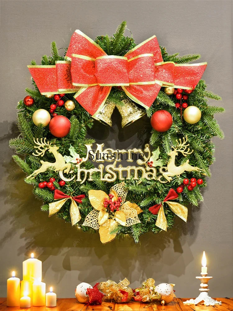 Guirlanda de Natal vermelha nevada Belas Guirlanda de natal criativa guirlanda de porta