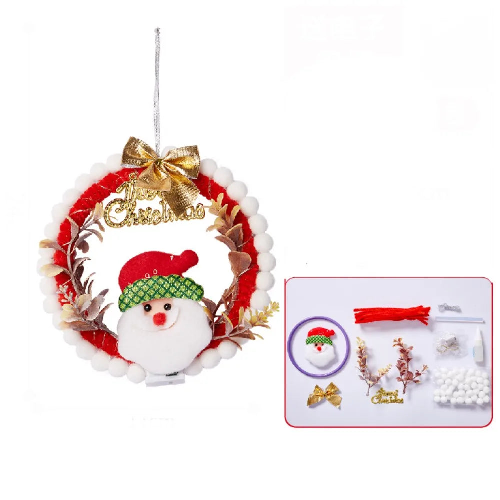 Guirlanda de Natal feita à mão com iluminação para decoração de festa de Natal