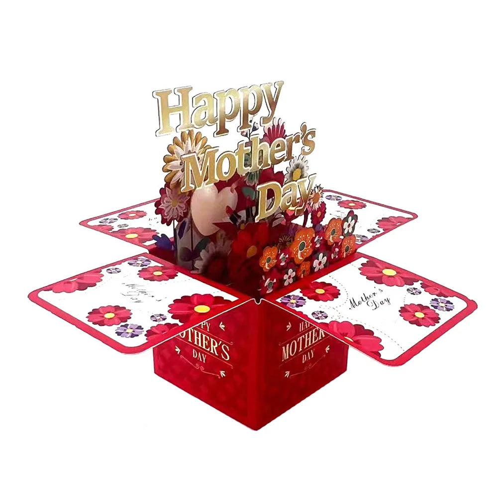 Cartões Melhor Mãe Caixa de Presente 3D Pop Up Cartão de Felicitações - Dia das Mães