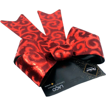 Laço Vermelho Camurça Brilhante Kit 2 Laço Vermelho em Camurça Enfeite Brilhante Natal