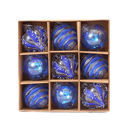 Bola de Natal Colgante de Plástico com Forma de Bolas 9 Peças Enfeites de Bola de Natal