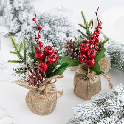 Vasos Árvores de Natal 1/3 Peças 23cm de Altura Pequenos Vasos de Árvores de Natal