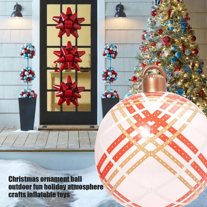 Enfeites de bola inflável de Natal de 60 cm, enfeites de bola infláveis de Natal