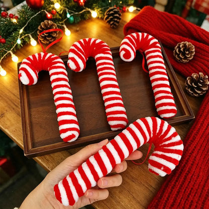 Enfeites de Natal em Forma de Bastão de Açúcar Vermelho 10 peças Sortidas 18cm Grande