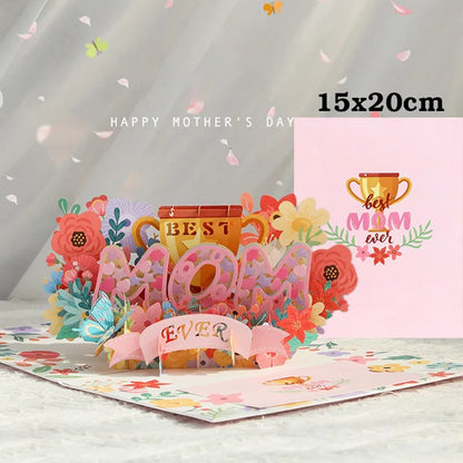 Cartão Pop Up Dia das Mães, Cartão de Dia das Mães da Filha, Pop Up Feliz Dia das Mães!