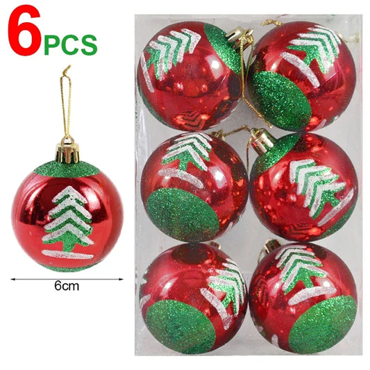 Bola de Natal Conjunto de enfeites de árvore de Natal, 16 quilates Elfo Vermelho Verde Natal