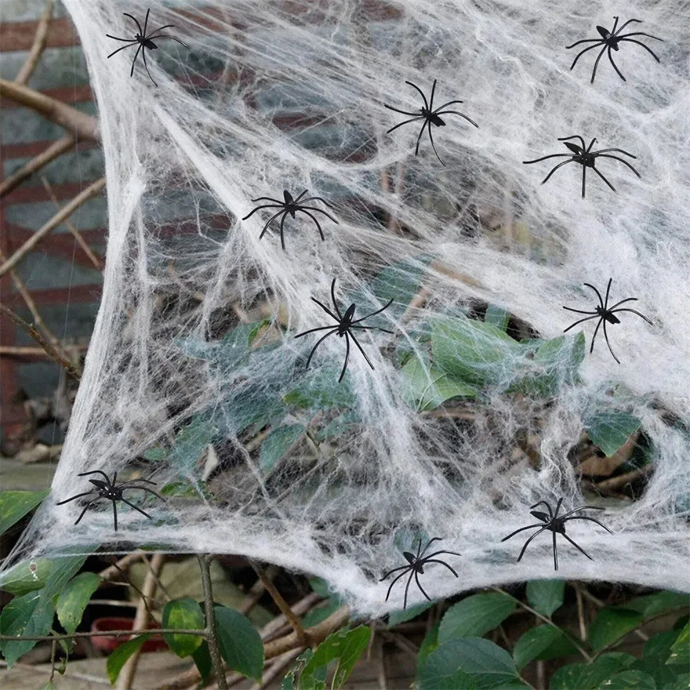 Teia de Aranha Branca para Decoração de Festas e Teia de Aranha Branca