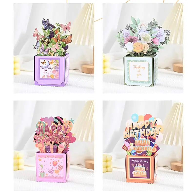 Cartão pop-up floral 3D "Dia das Mães" com envelope – Para aniversários, agradecimento