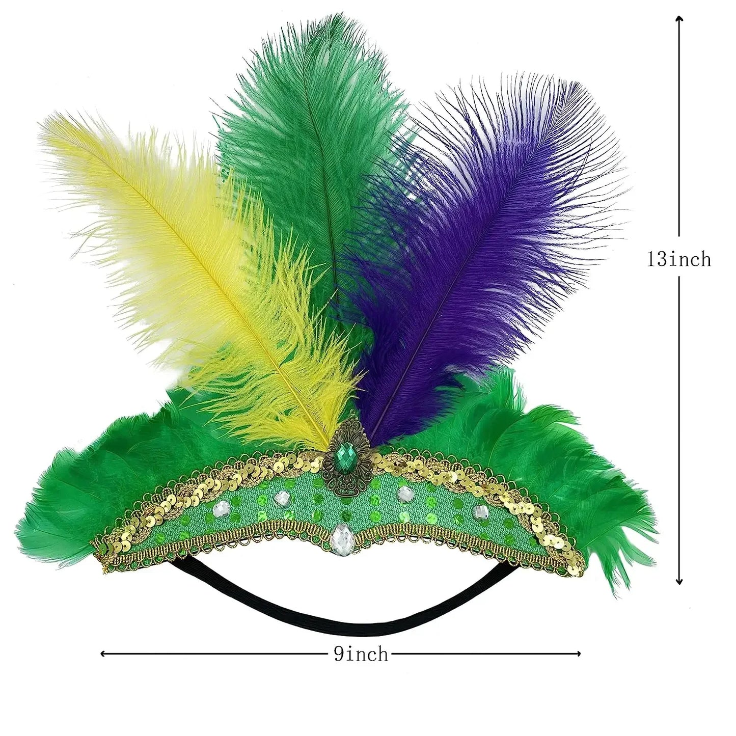 Fitas de cabelo para carnaval, acessórios de carnaval, fascinador de penas, máscara